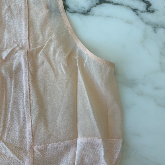 Vince Mixed Media Silk Blend Pale Pink Blouse - Picture 7 of 8